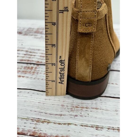 UGG Womens Mcclaire Ankle Boots Round Toe Elastic Gore Suede Brown Size 8 - Picture 11 of 12